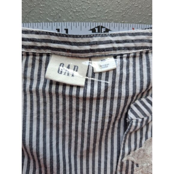 Gap Womens Peasant Top XS Blue Striped Embroidered 3/4 Bell Sleeves Boho - Picture 3 of 7